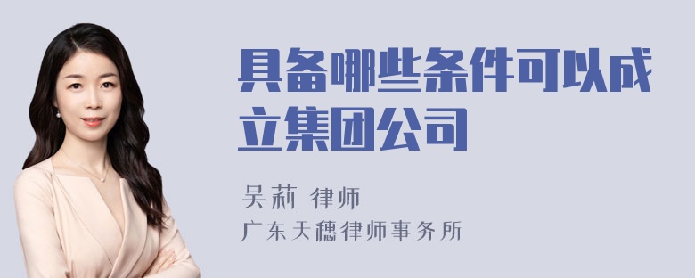 具备哪些条件可以成立集团公司