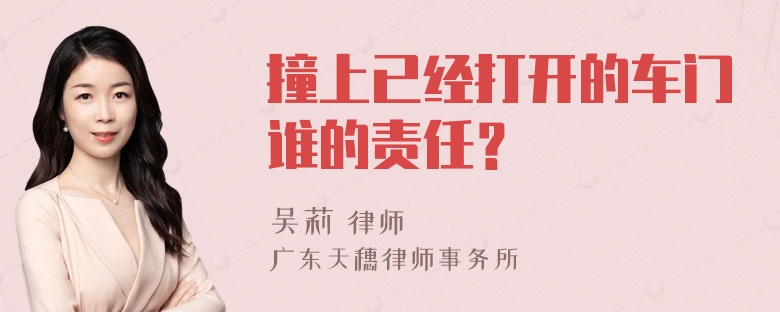 撞上已经打开的车门谁的责任？