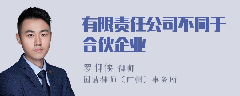 有限责任公司不同于合伙企业