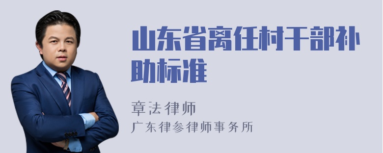 山东省离任村干部补助标准