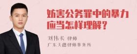 妨害公务罪中的暴力应当怎样理解？