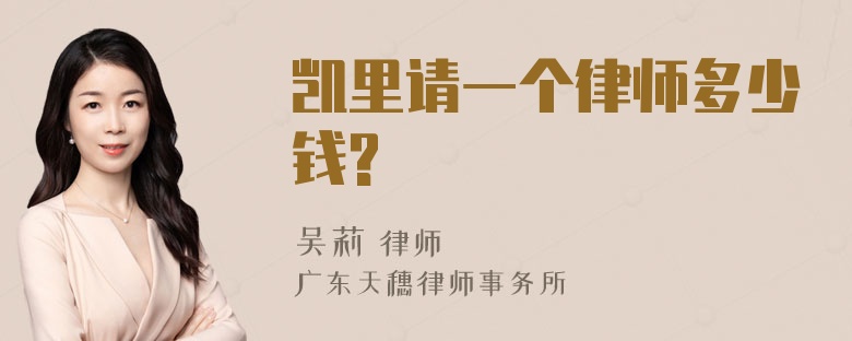 凯里请一个律师多少钱?