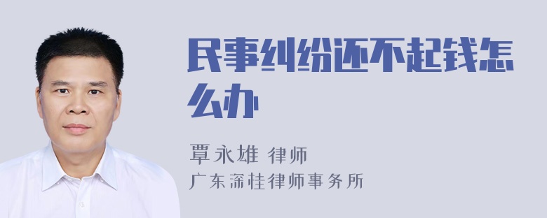 民事纠纷还不起钱怎么办