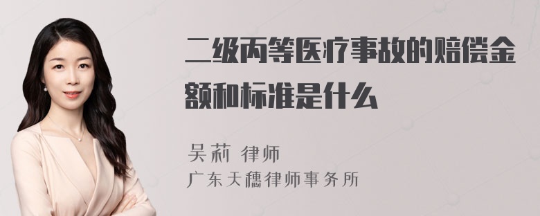 二级丙等医疗事故的赔偿金额和标准是什么