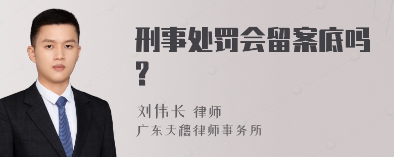 刑事处罚会留案底吗?