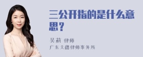 三公开指的是什么意思？