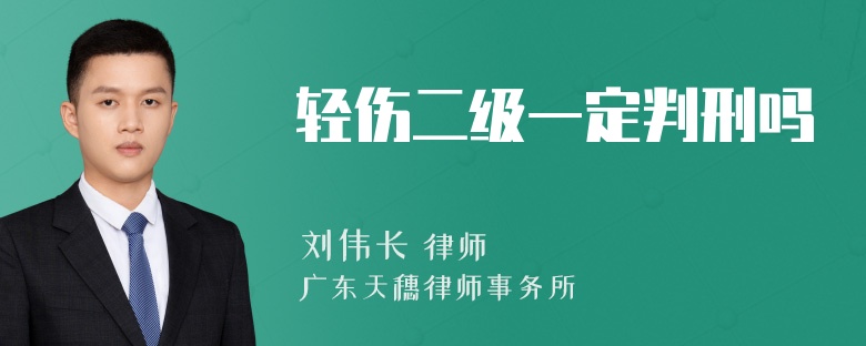 轻伤二级一定判刑吗