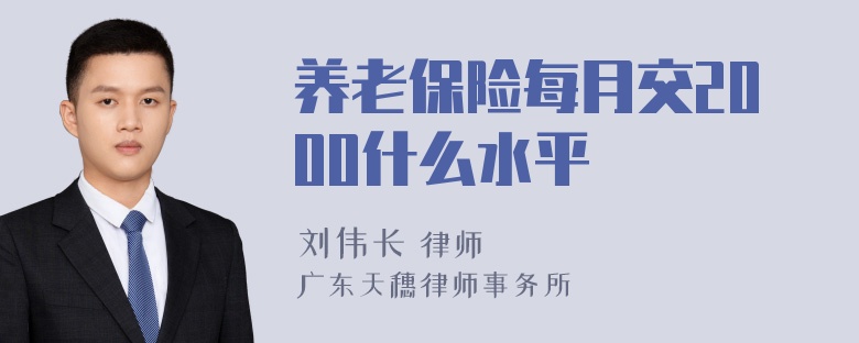 养老保险每月交2000什么水平