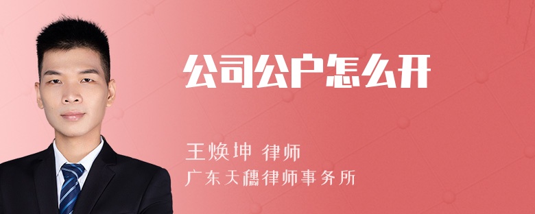 公司公户怎么开