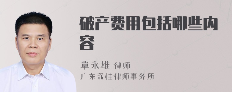 破产费用包括哪些内容
