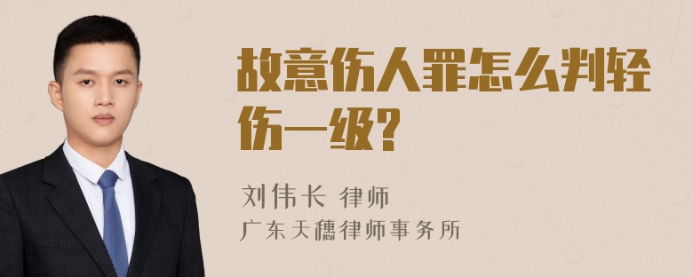 故意伤人罪怎么判轻伤一级?