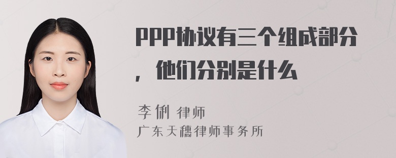 PPP协议有三个组成部分，他们分别是什么