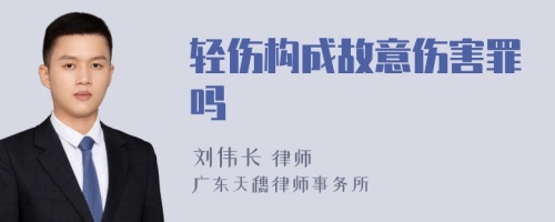 轻伤构成故意伤害罪吗