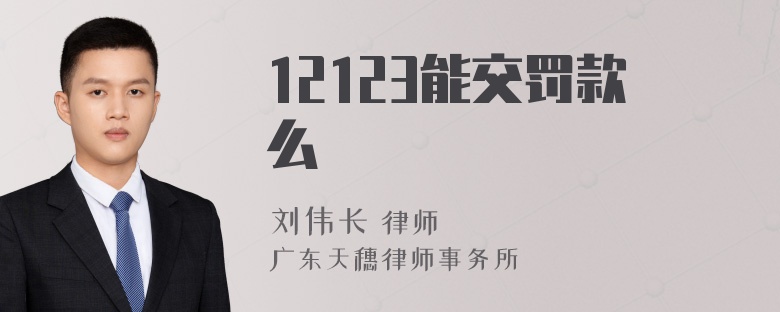 12123能交罚款么