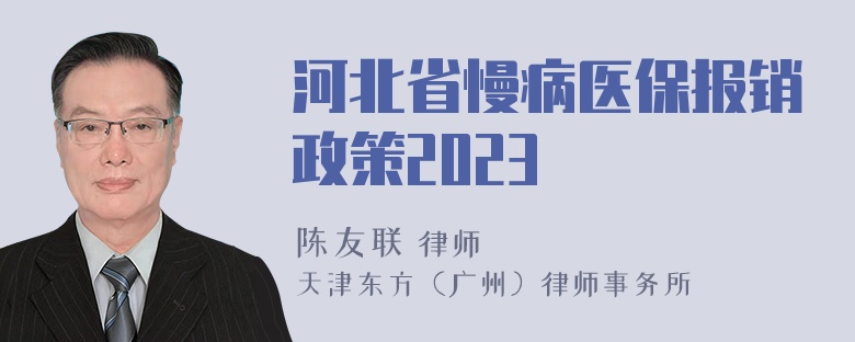 河北省慢病医保报销政策2023