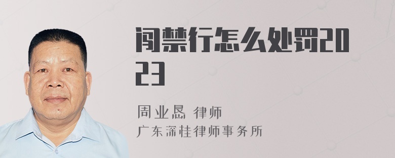 闯禁行怎么处罚2023