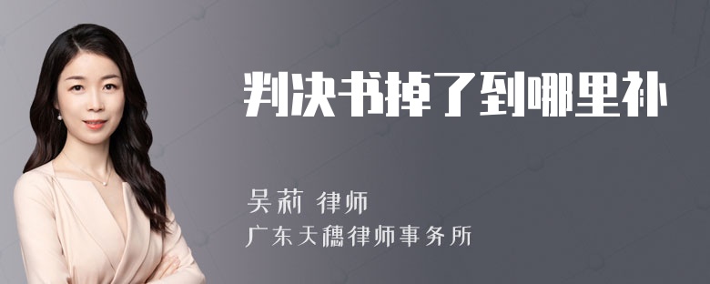 判决书掉了到哪里补