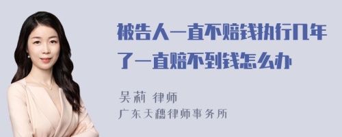 被告人一直不赔钱执行几年了一直赔不到钱怎么办