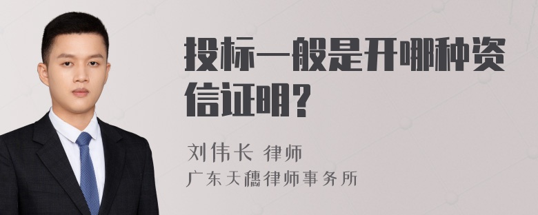 投标一般是开哪种资信证明?