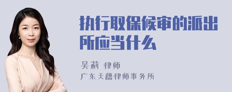 执行取保候审的派出所应当什么