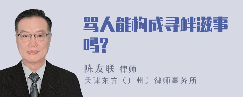 骂人能构成寻衅滋事吗?