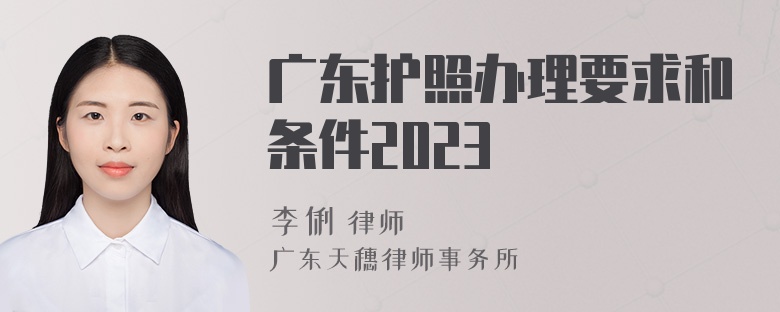 广东护照办理要求和条件2023