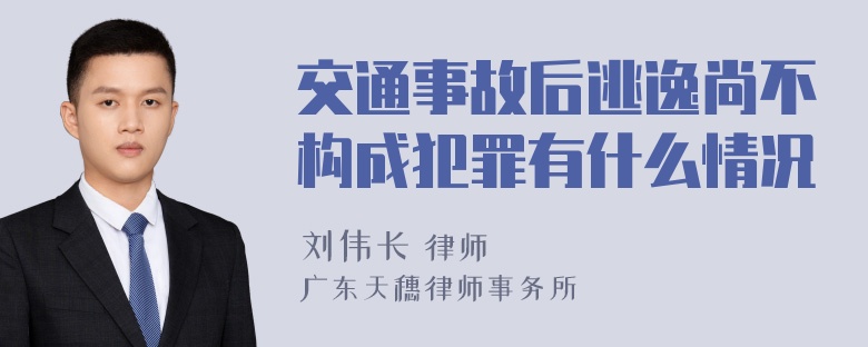 交通事故后逃逸尚不构成犯罪有什么情况