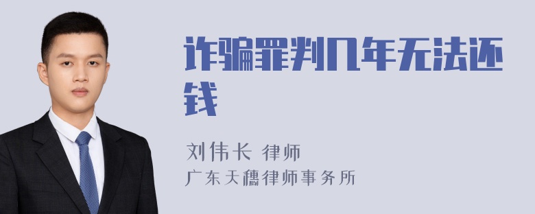 诈骗罪判几年无法还钱