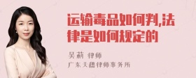 运输毒品如何判,法律是如何规定的