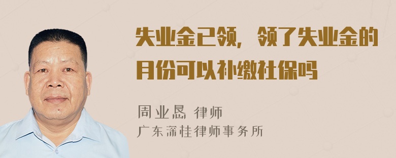 失业金已领，领了失业金的月份可以补缴社保吗