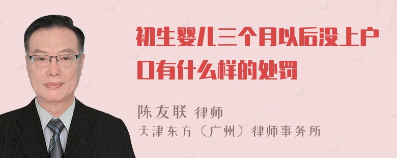 初生婴儿三个月以后没上户口有什么样的处罚