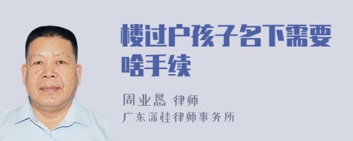 楼过户孩子名下需要啥手续