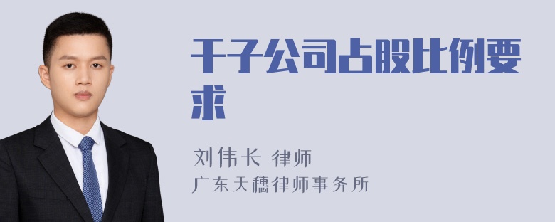 干子公司占股比例要求