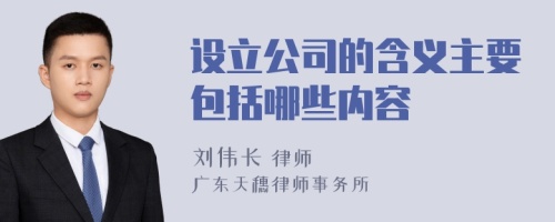 设立公司的含义主要包括哪些内容