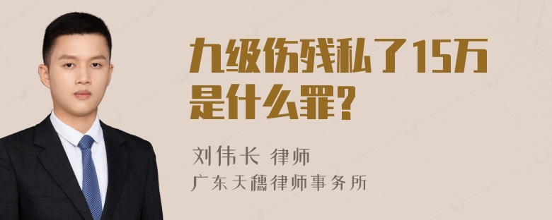 九级伤残私了15万是什么罪?