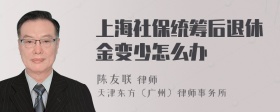 上海社保统筹后退休金变少怎么办