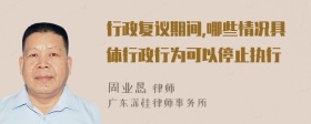 行政复议期间,哪些情况具体行政行为可以停止执行