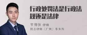 行政处罚法是行政法规还是法律