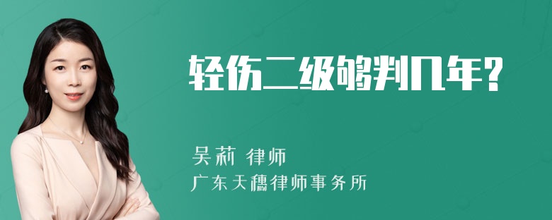 轻伤二级够判几年?