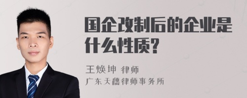 国企改制后的企业是什么性质?