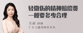 轻微伤的精神赔偿费一般要多少合理