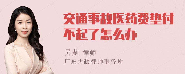 交通事故医药费垫付不起了怎么办