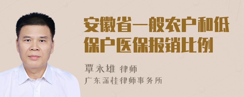 安徽省一般农户和低保户医保报销比例