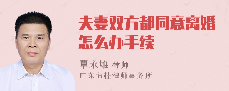 夫妻双方都同意离婚怎么办手续