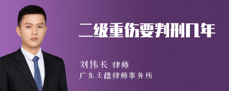 二级重伤要判刑几年