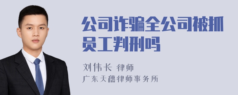 公司诈骗全公司被抓员工判刑吗