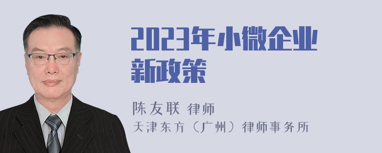 2023年小微企业新政策