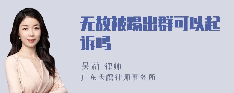 无故被踢出群可以起诉吗