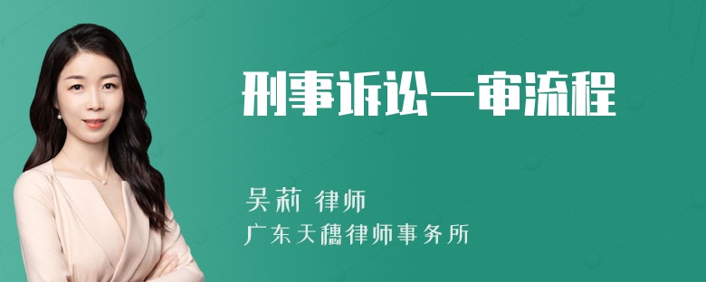 刑事诉讼一审流程