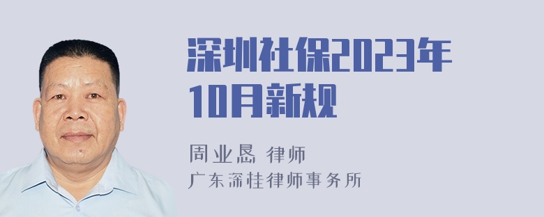 深圳社保2023年10月新规